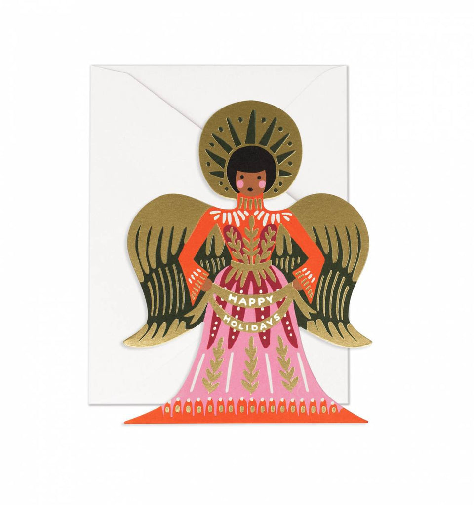 Happy Holidays Angel Card - Planning Pretty