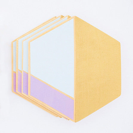 Hexagon Wooden Coasters, Lilac - Planning Pretty