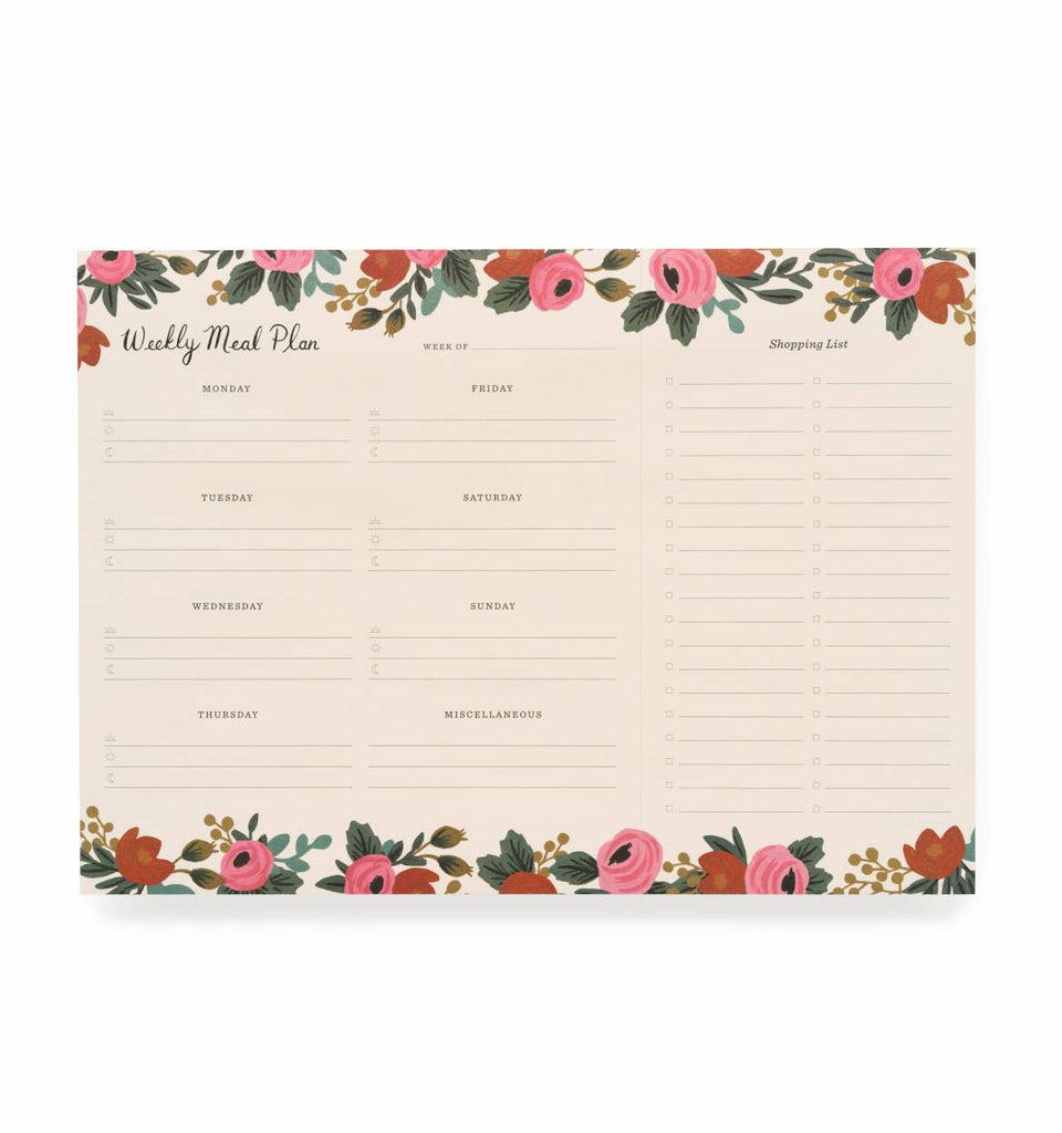 Rosa Meal Planner Notepad - Planning Pretty