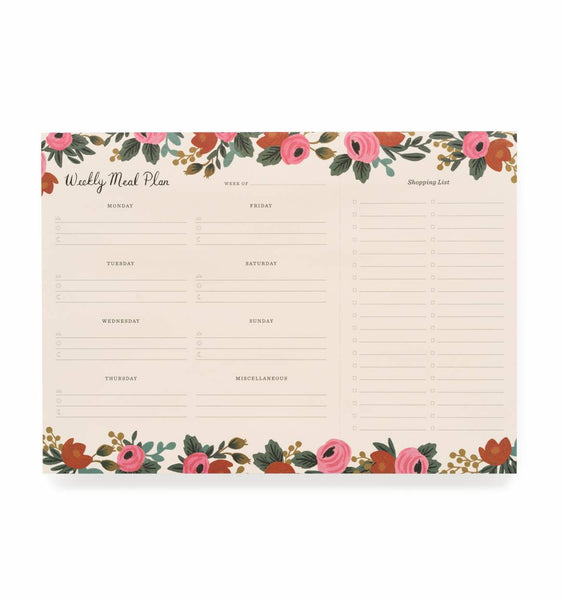 Rosa Meal Planner Notepad - Planning Pretty