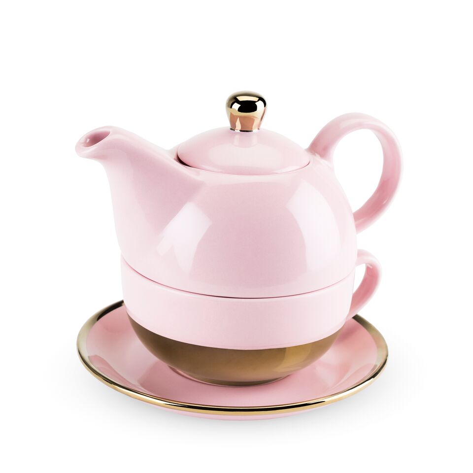 Addison Pink and Gold Tea for One Set - Planning Pretty