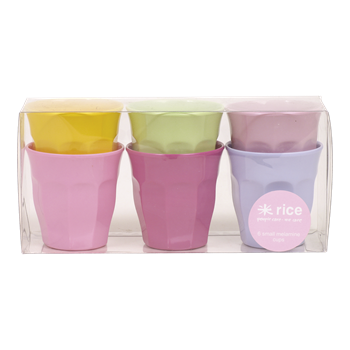Small Melamine Curved Cups - 6 Pack Assorted Colors by RICE - Planning Pretty